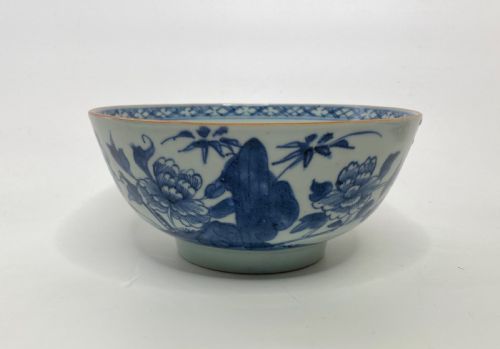 Chinese Porcelain Bowl, Flowering Plants, C. 1760. Qianlong Period.