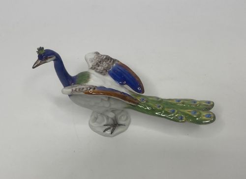 MEISSEN PORCELAIN PEACOCK C 1930 - ADDITIONAL PHOTO 1