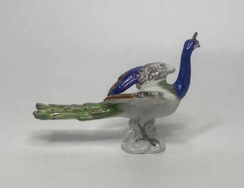 MEISSEN PORCELAIN PEACOCK C 1930 - ADDITIONAL PHOTO 3