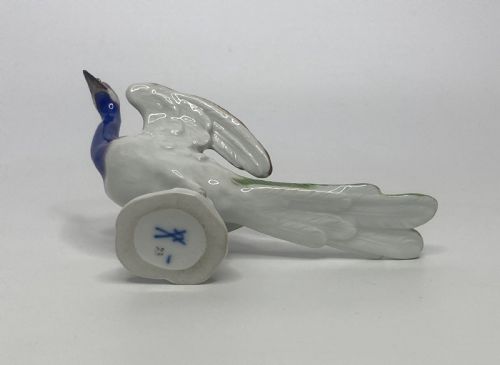 MEISSEN PORCELAIN PEACOCK C 1930 - ADDITIONAL PHOTO 5