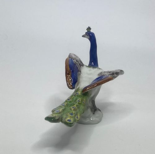 MEISSEN PORCELAIN PEACOCK C 1930 - ADDITIONAL PHOTO 6