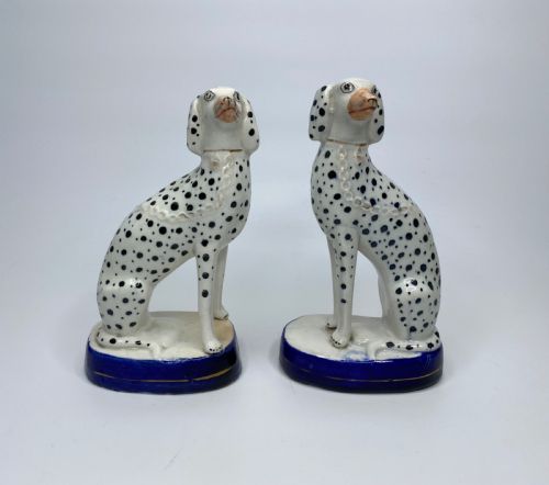 Pair Staffordshire Dalmatians, C. 1850.