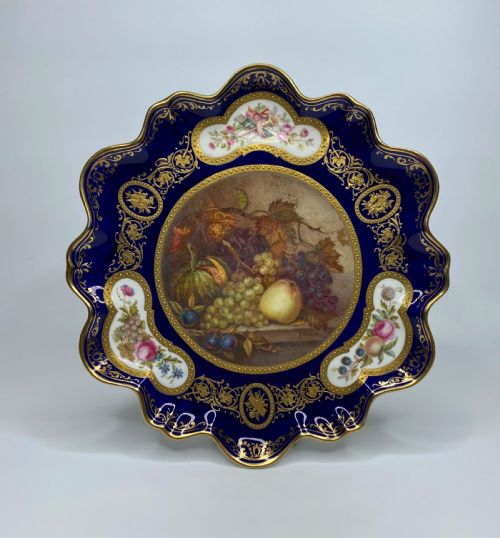 English Porcelain Plate, Fruit, by James Rouse Jnr. C. 1880.