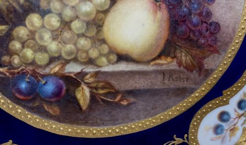 fig 2. English porcelain plate, Fruit, by James Rouse jnr. c. 1880.