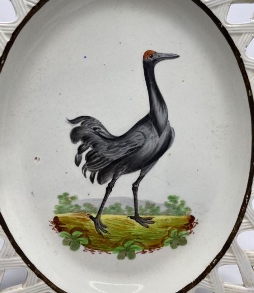 fig 1. Staffordshire ornithological dish, Common Crane, c. 1810.