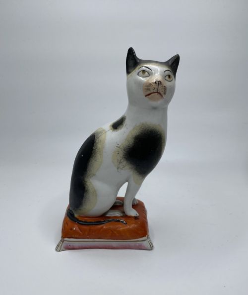 fig 1. Rare original Staffordshire pottery cats, c. 1850.
