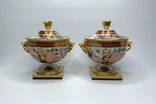 Bfb Worcester Porcelain Sauce Tureens & Covers, C. 1810.