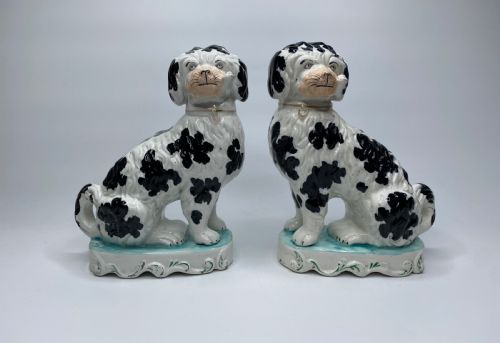 fig 1. Pair Staffordshire Pipe Smoking dogs, c. 1850.