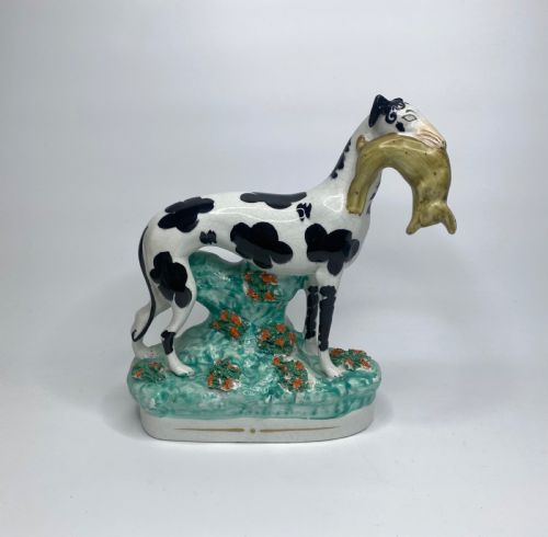 fig 1. Staffordshire pottery Greyhounds, c. 1850.