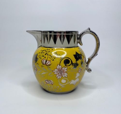 English Pottery Canary Yellow Silver Lustre Jug, C. 1820.