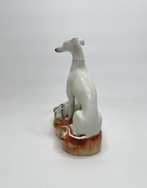 fig 1. Staffordshire pottery Greyhound & Harrier, c. 1850.