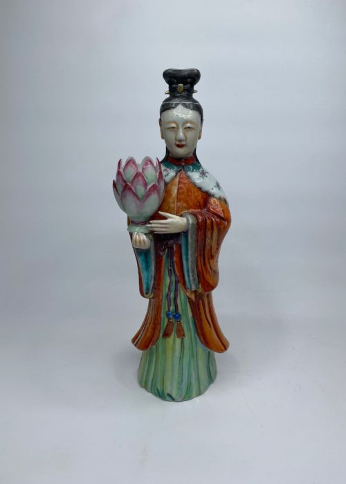 fig 3. Pair Chinese porcelain candlesticks, c. 1760. Qianlong Period.