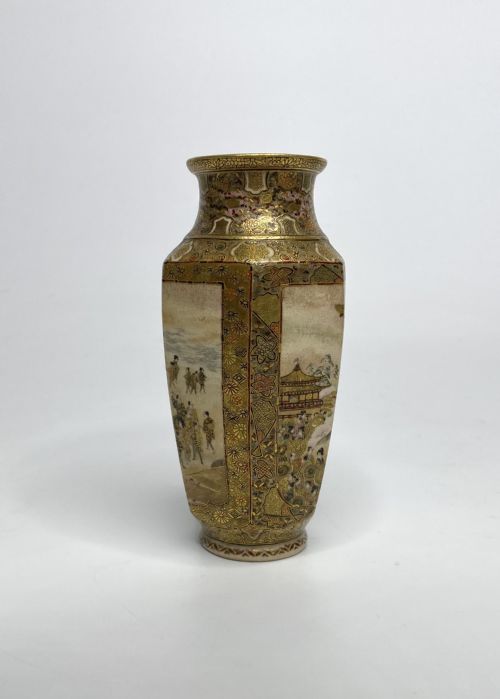 fig 1. Satsuma pottery vase, signed Chikuzan, Meiji Period.
