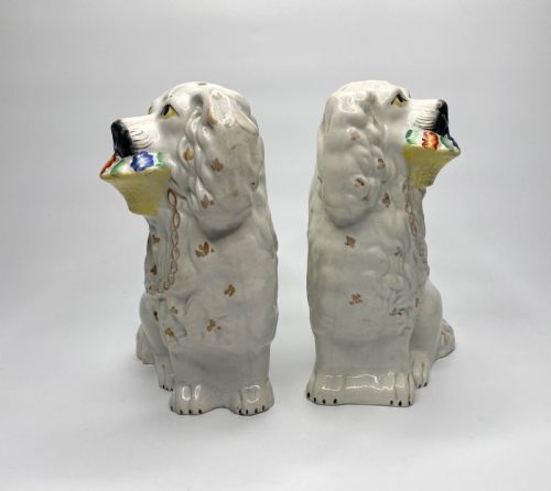 fig 1. Rare pair Staffordshire Little Lion Dogs, c. 1860.
