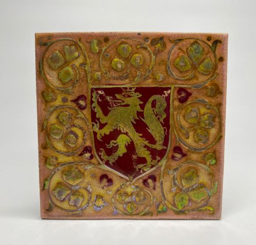Pilkington Lancastrian Heraldic Lustre Tile, C. 1910.