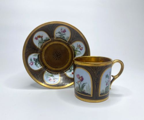 Paris Porcelain Coffee Can & Saucer, C. 1810.