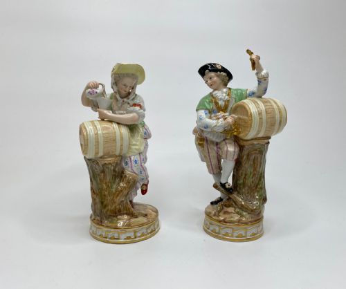 Meissen Porcelain Vintner & Companion, C. 1870.