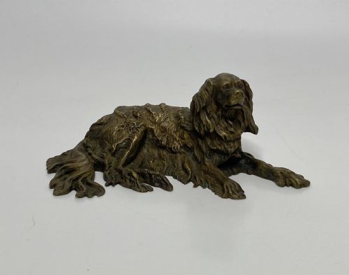 Bronze Study of a Recumbent Spaniel, C. 1840.