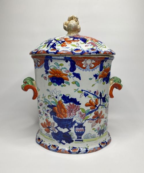 Masons Ironstone Bread Crock & Cover, C. 1815.