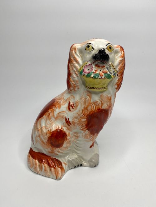 fig 1. Pair Staffordshire ‘Basket of Flower’ Spaniels, c. 1860.