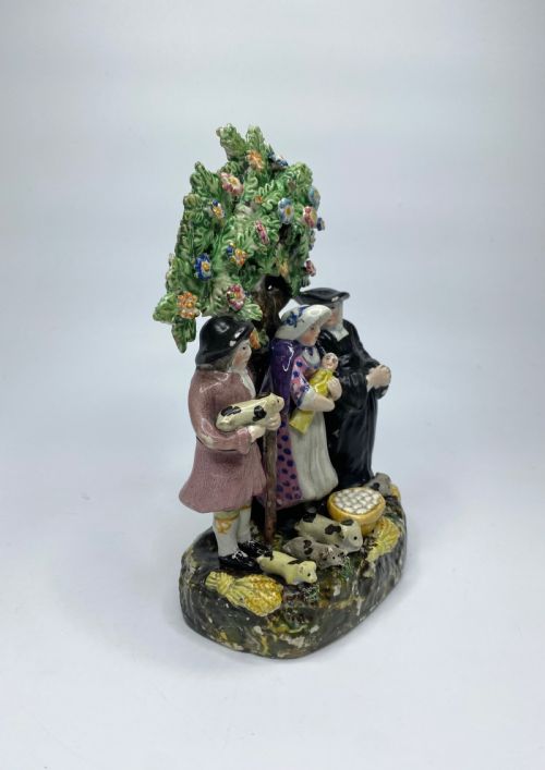 fig 1. Staffordshire pottery Tithe Pig bocage group, c. 1840.