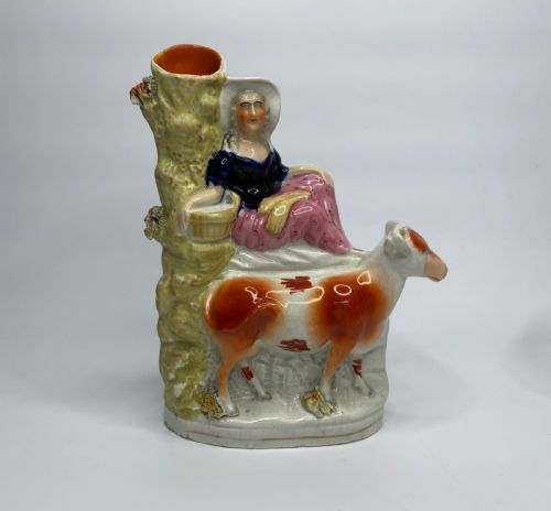 fig 1. Pair Staffordshire pottery spill vases, c. 1860.