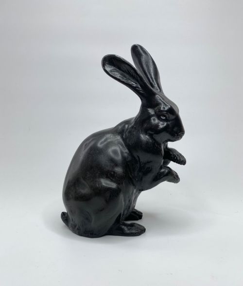 Japanese Bronze Rabbit Okimono, Maruki Comapny, Meiji Period.