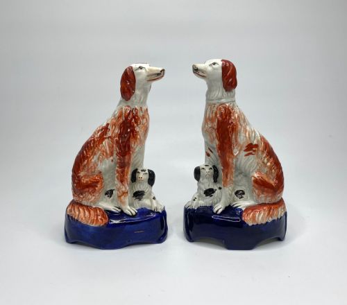 Pair Staffordshire Irish Setters, C. 1850.
