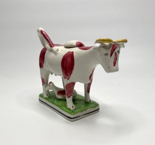 English Pearlware Cow Creamer, C. 1830.