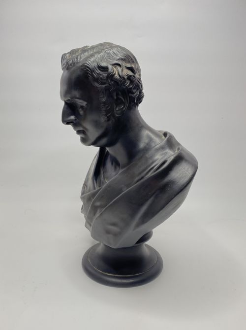 fig 1. Wedgwood basalt bust, George Stephenson, d. 1872.