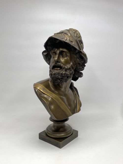 French Bronze Bust of Ajax, After Pierre Puget, 19th C.
