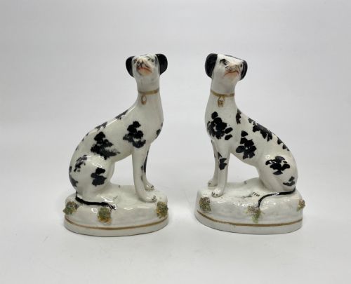 Staffordshire Pottery Greyhounds, C. 1850.