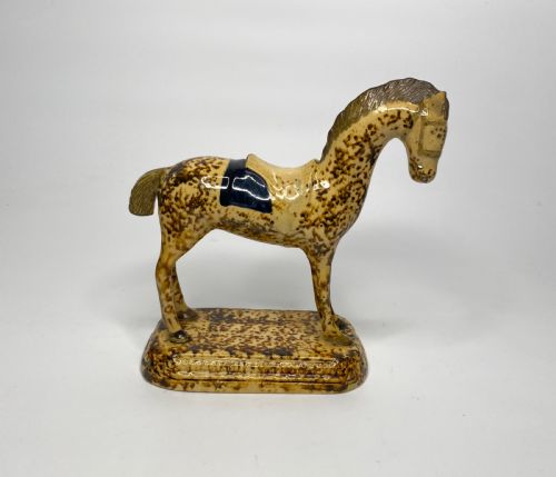 Prattware Pottery Racehorse, Yorkshire, C. 1820.