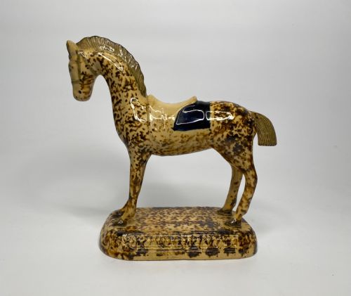 fig 1. Prattware pottery racehorse, Yorkshire, c. 1820.
