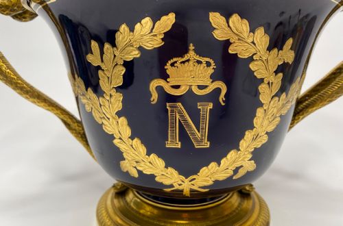 fig 1. Sevres style Napoleon ormolu mounted pot pourri & cover, c. 1870.