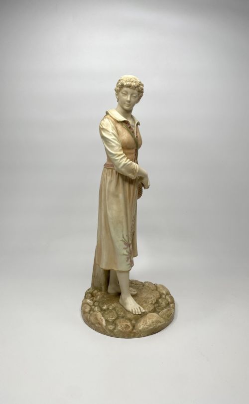 fig 1. Royal Worcester French fisher girl, James Hadley, d. 1888.