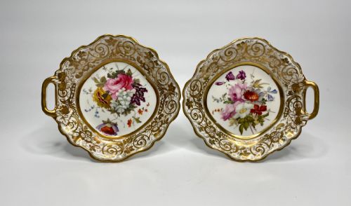 Coalport Porcelain Pair of Dishes, C. 1820.