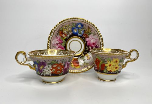 Spode Porcelain Trio, C. 1825.