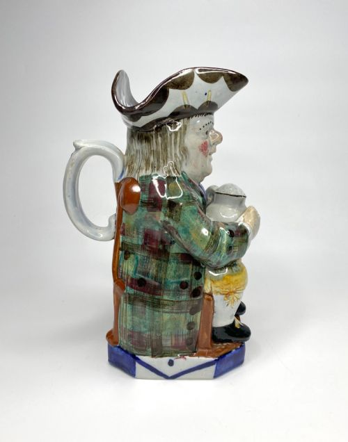Staffordshire Tartan Coat Toby Jug, C. 1830.