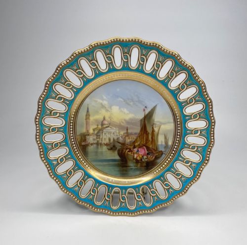 Copeland Porcelain Plate Venice, C. 1890.