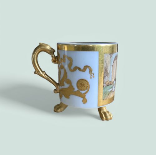 fig 1. Meissen porcelain cabinet cup and saucer, c. 1840.