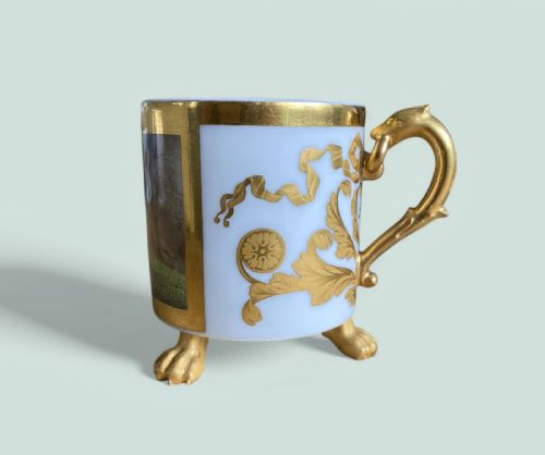 fig 2. Meissen porcelain cabinet cup and saucer, c. 1840.