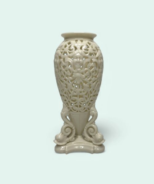 Graingers Worcester Reticulated Porcelain Vase, C. 1890.