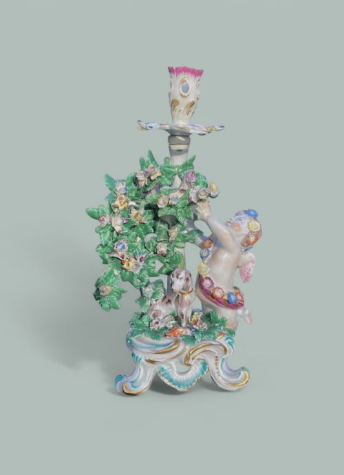 PAIR BOW PORCELAIN BOCAGE CANDLESTICKS C 1765 - ADDITIONAL PHOTO 15