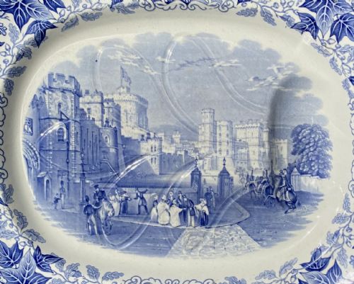 STAFFORDSHIRE MEAT PLATTER WINDSOR CASTLE C 1830 - ADDITIONAL PHOTO 1