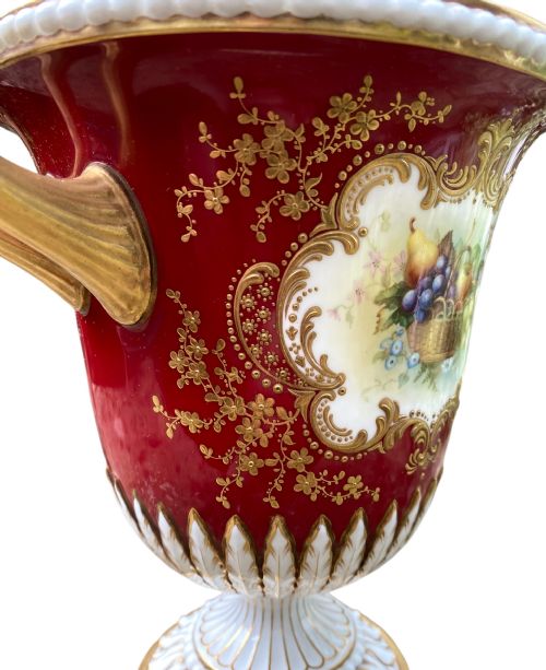 ROYAL WORCESTER FRUIT VASE WILLIAM HAWKINS DATED 1902 - ADDITIONAL PHOTO 7