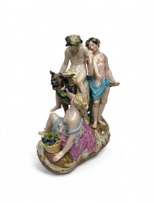 fig 1. Meissen porcelain Silenus and Bacchus, c. 1870.