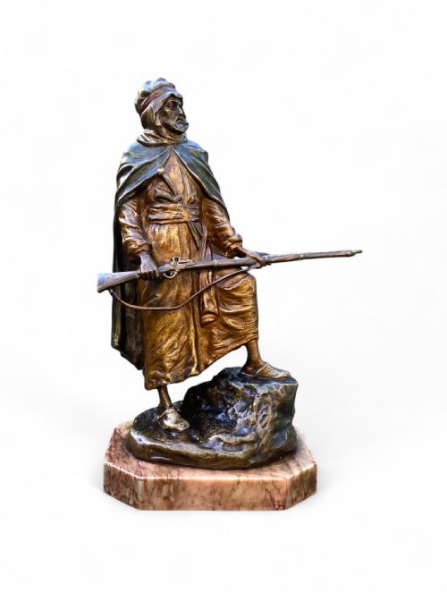Vienna Cold Painted Bronze Arab Warrior, Argentor, C. 1890.
