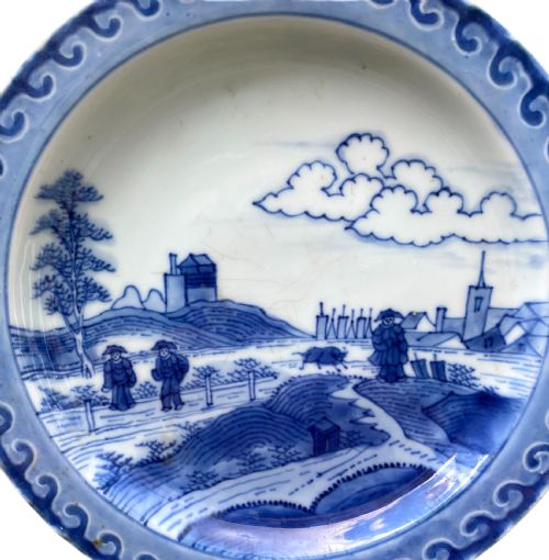 fig 1. Arita porcelain Deshima Island plate, Japan, c. 1700. 