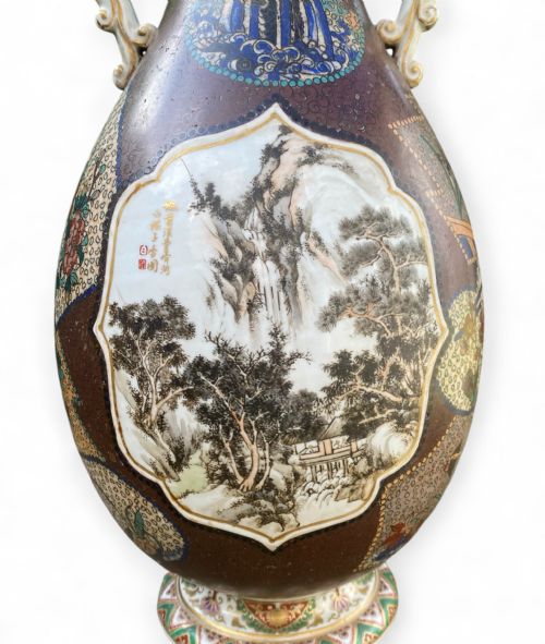 fig 2. Kanzan Denshichi totai cloisonné vase, Japan, c. 1880, Meiji Period.